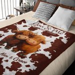Personalised You and Me We Got This Highland Cow Couple Soft Throw Blanket with Name Anniversary Valentine's Day Birthday Gift for Couples