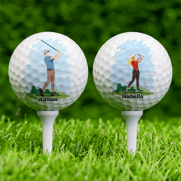 Henkilökohtainen sarjakuvahahmo Golf Ball nimi Syntymäpäivä Urheilu Peli päivä lahja golffareille Golf pelaajat