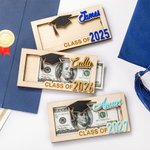 Personalized Graduation Cap Wooden Money Holder with Name Funny Cash Party Favor Gift for Class of 2026 Graduates