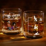 Verre Rock Whisky 10 oz avec nom Cadeau d'anniversaire de Saint-Valentin pour couple