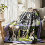 Personalised Bone Paw Print 8 Photos Soft Throw Blanket with Name Home Decor Daily Use Birthday Gift for Pet Owners