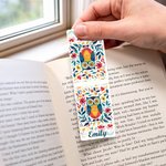 Gepersonaliseerde Folk Art Dieren Bloem Magnetische Bladwijzer Clip met Naam Lezen Verjaardagscadeau voor boekenliefhebbers Bookworms