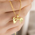 Personalizado Seis Siete Gesto Esmalte Collar con Nombre e Inicial Dainty Joyería Uso Diario Cumpleaños Regalo para Gen Z Adolescentes