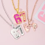 Personalizado Seis Siete Gesto Esmalte Collar con Nombre e Inicial Dainty Joyería Uso Diario Cumpleaños Regalo para Gen Z Adolescentes