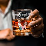 Verre Rock Whisky 10 oz avec nom Cadeau d'anniversaire de Saint-Valentin pour couple