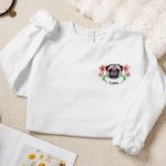 Personalizzato ricamato nascita fiore cane gatto ritratto animale domestico morbido T-shirt felpa con cappuccio con nome festa regalo di compleanno per gli amanti degli animali proprietari