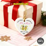 Spersonalizowana ceramiczna ozdoba z długim ogonem Marsupilami z imionami Dekoracja domu Prezent świąteczny dla dzieci Przyjaciele Rodzina | Callie × Marsupilami®