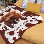 Personalised You and Me We Got This Highland Cow Couple Soft Throw Blanket with Name Anniversary Valentine's Day Birthday Gift for Couples