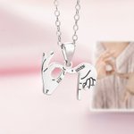 Personalizado Seis Siete Gesto Esmalte Collar con Nombre e Inicial Dainty Joyería Uso Diario Cumpleaños Regalo para Gen Z Adolescentes