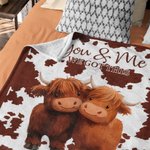 Personalised You and Me We Got This Highland Cow Couple Soft Throw Blanket with Name Anniversary Valentine's Day Birthday Gift for Couples