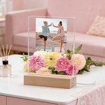 Personalized Best Friend Photo 4-Colour Acrylic LED Night Light with Name and Wooden Base Birthday Bridesmaid Anniversary Gift for Besties Sisters
