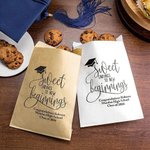 Personalised Grad Cap Smart Biscuit Food-Grade Paper Treat Bags with Name Set of 20 Graduation Party Favors Gift for Class of 2026 Graduates Seniors