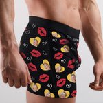 Spersonalizowana bielizna męska I Licked It Red Lip Heart Photo Bokserki męskie z imieniem Walentynkowy prezent rocznicowy dla partnera pary