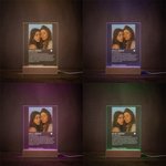 Personalized Best Friend Photo 4-Colour Acrylic LED Night Light with Name and Wooden Base Birthday Bridesmaid Anniversary Gift for Besties Sisters