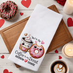 Personalized Cute Food Pattern Super Absorbent Waffle Tea Towel with Name Kitchen Decor Anniversary Valentine's Day Gift for Couple