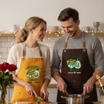 Grembiule regolabile personalizzato per coppia di buongustai con nome Regalo di San Valentino, anniversario e compleanno per coppia