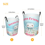 Cestino personalizzato con nome per animali marini del cartone animato e organizzatore di giocattoli Regalo di compleanno per bambini e genitori