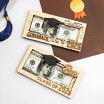 Personalized Graduation Cap Wooden Money Holder with Name Funny Cash Party Favor Gift for Class of 2026 Graduates