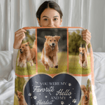 Personalised Bone Paw Print 8 Photos Soft Throw Blanket with Name Home Decor Daily Use Birthday Gift for Pet Owners