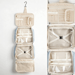 Trousse de toilette portable multi-compartiments en cuir PU avec nom et initiale Cadeau d'anniversaire et de mariage pour les femmes