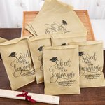 Personalised Grad Cap Smart Biscuit Food-Grade Paper Treat Bags with Name Set of 20 Graduation Party Favors Gift for Class of 2026 Graduates Seniors