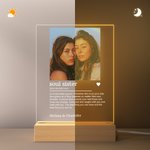 Personalized Best Friend Photo 4-Colour Acrylic LED Night Light with Name and Wooden Base Birthday Bridesmaid Anniversary Gift for Besties Sisters