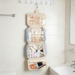 Trousse de toilette portable multi-compartiments en cuir PU avec nom et initiale Cadeau d'anniversaire et de mariage pour les femmes