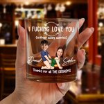 Verre Rock Whisky 10 oz avec nom Cadeau d'anniversaire de Saint-Valentin pour couple