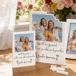 Personalised Retro Birth Flower Photo Building Block Puzzles with Text Home Decor Anniversary Birthday Gift for Women Besties Friends