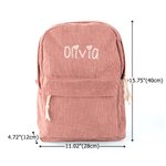 Personalized Multicolour Corduroy Toddler School Bag with Embroidered Name Birthday Back to School Gift for Kids Toddlers
