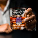 Personalisierte lustige Cartoon-Charakter Rückansicht 10 oz Rock Whisky Glas mit Namen Valentinstag Jahrestag Geburtstag Geschenk für Paare