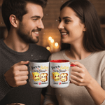 Spersonalizowany kubek ceramiczny Perfect Match Foodie Couple Design 11 oz 15 oz z imieniem i podstawką Walentynkowy prezent urodzinowy dla niej i dla niego