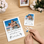Personalised Retro Birth Flower Photo Building Block Puzzles with Text Home Decor Anniversary Birthday Gift for Women Besties Friends