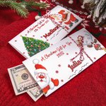 A Joyful Christmas Envelope of Surprise - Custom Christmas Money Wallet with Santa Elk Tree Design & Name, Perfect Stocking Stuffer for Kids