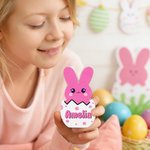 Personalised Multicolour Easter Bunny Plaque Ornament with Name Desk Decoration Basket Stuffer Easter Party Gift for Family
