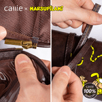 Personalized Long Tailed Marsupilami PU Leather Hanging Toiletry Bag with Name Travel Essential Birthday Gift for Men  | Callie × Marsupilami®