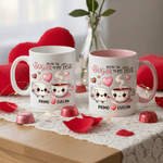 Spersonalizowany kubek ceramiczny Perfect Match Foodie Couple Design 11 oz 15 oz z imieniem i podstawką Walentynkowy prezent urodzinowy dla niej i dla niego