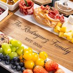 Personalized Engraved Name Date Acacia Marble Cutting Board Coaster Set with Ceramic Bowl Wooden Spoon Ship from USA Housewarming Gift for Family