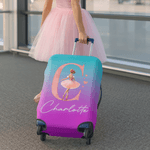 Personalizado de dibujos animados de la muchacha de la bailarina inicial de 18-32 pulgadas funda de equipaje con nombre de accesorios de viaje regalo de cumpleaños para la familia amigos