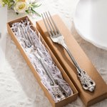 Personalised Vintage Cake Forks Knife Server Cutting Set with Engraving Text and Box Anniversary Wedding Engagement Gift for Couple Newlyweds