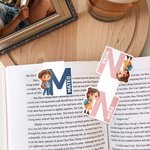 Marque-page magnétique personnalisé avec initiale et nom Anniversaire Retour à l'école Cadeau de lecture pour garçons Filles