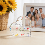 Personalised Birth Flower Butterfly Heart Acrylic Plaque with Name and Text Home Decor Mother's Day Birthday Gift for Grandmother Family
