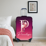 Personalized Cartoon Ballerina Girl Initial 18-32 Inches Luggage Cover with Name Travel Accessories Birthday Gift for Family Friends