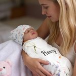 Personalisierte Wildblumen wickeln Decke Knoten Hut Stirnband mit Namen Kinderzimmer Dekor Baby Dusche Geburtstag Geschenk für neugeborenes Baby