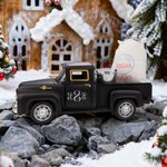 Personalised Vintage Pickup Lorry with Christmas Tree Farmhouse Decor