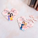 Personalised Double-sided Cartoon Hugging Couple Heart Building Block Puzzle with Date and Name Valentine's Day Anniversary Gift for Couple