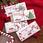A Joyful Christmas Envelope of Surprise - Custom Christmas Money Wallet with Santa Elk Tree Design & Name, Perfect Stocking Stuffer for Kids