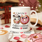 Spersonalizowany kubek ceramiczny Perfect Match Foodie Couple Design 11 oz 15 oz z imieniem i podstawką Walentynkowy prezent urodzinowy dla niej i dla niego