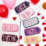 Personalized Multicolor Cloud Heart XOXO Magnetic Bookmark Clip with Name Daily Use Valentine's Day Gift for Girlfriend Reading Lover
