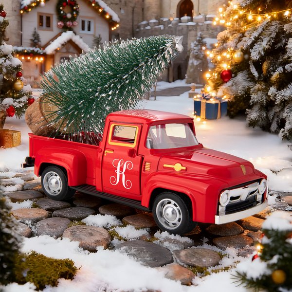 Personalisierte Vintage Pickup Truck mit Weihnachtsbaum Bauernhof Dekor